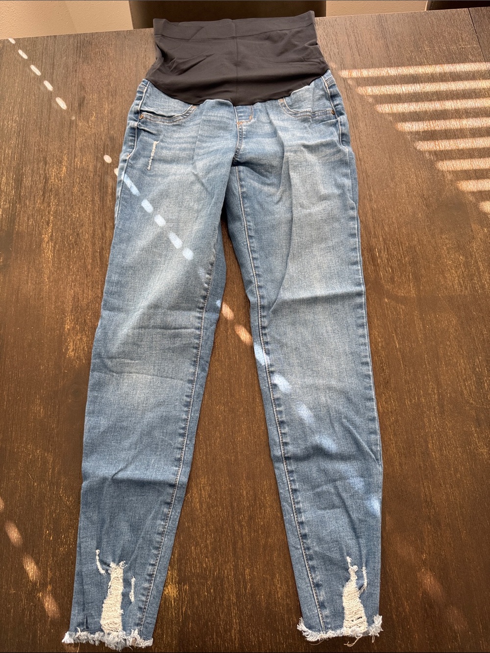 Sonoma Light Blue Skinny Maternity Jeans with Black Panel